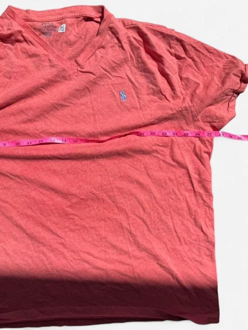 Polo Ralph Lauren XXL Classic Fit Jersey V-Neck T-Shirt Peach Pink Heather